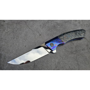 NEBULA авторський складаний ніж ручної роботи Androshchuk Knives, сталь ZDP-189, 67 HRC, купити ніж Україна. Photo 2